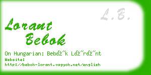 lorant bebok business card